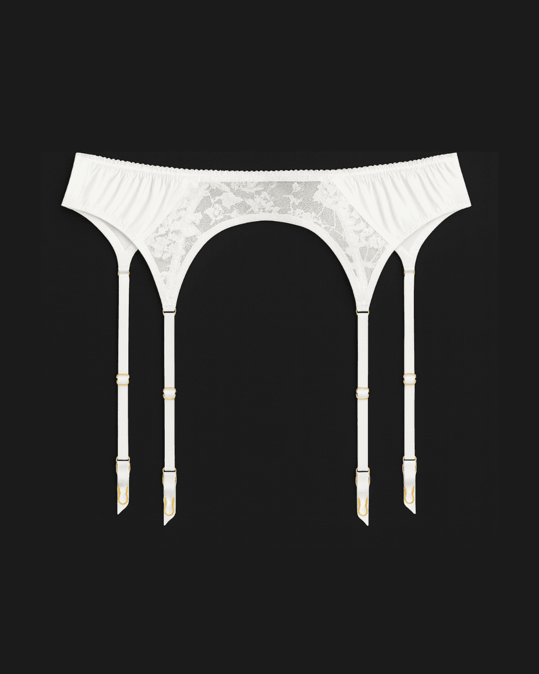 Silk Muse Garter Belt White – Jedwabny pas do pończoch — view 3
